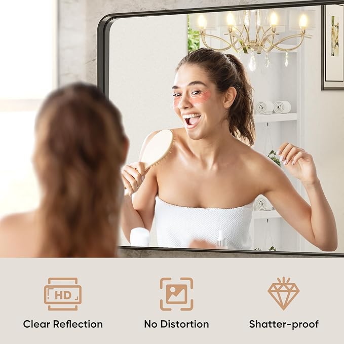 Sweetcrispy 30x40 Inch Black Bathroom Mirrors - Image 3