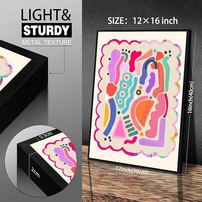 Funky Cute Kids Abstract Wall Art Trendy Bright Colorful Poster 12x16 inch - Image 2