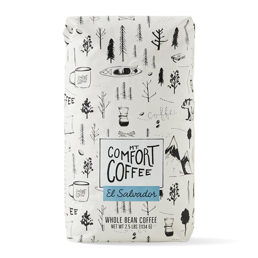 Mt. Comfort Coffee El Salvador Medium Roast, 2.5lb - Flavor Notes of Honey, Tangerine, & Chocolate - Sourced From Local, El Salvadorian Coffee Farms - Roasted Whole Bean