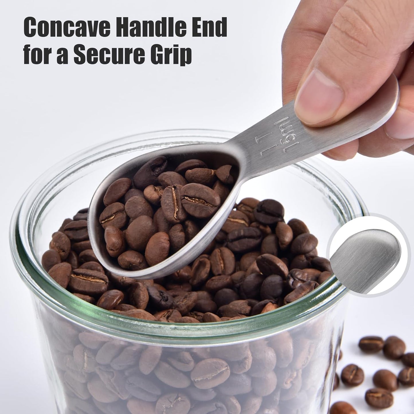 18/8 Stainless Steel Coffee Scoop, Doosu Heavy Duty Metal Tablespoon Measuring Spoon for Ground Coffee Tea Powder (1 tbsp/15 ml)