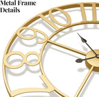 Cuspin 20 Inch Wall Clock Gold, Large Decorative Wall Clocks Battery-Operated - Image 4