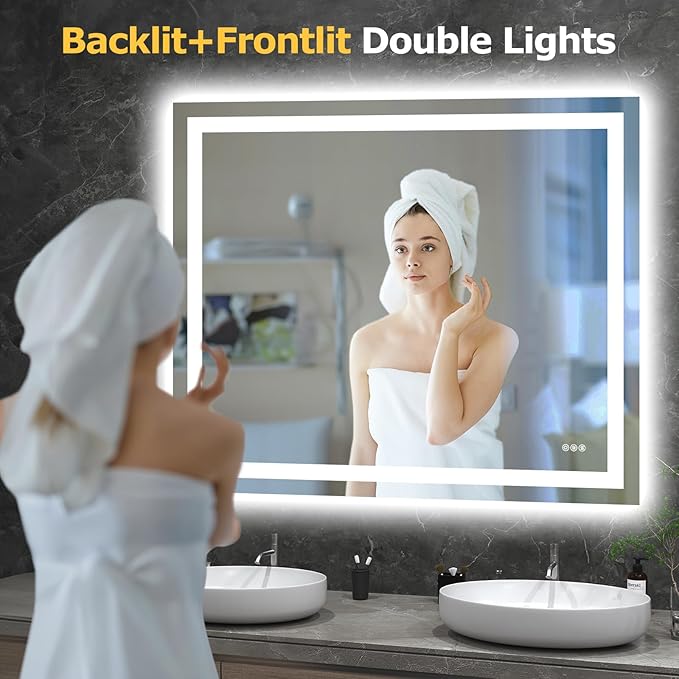 Hivone 48X40 LED Bathroom Mirror - Image 2