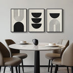 Large Framed Neutral Black and Beige Wall Art, 3 Piece Modern Canvas Prints - Image 8