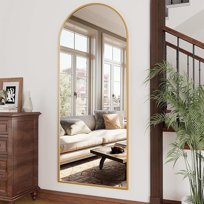 Rowjut Floor Full Length Mirror, Arched Mirrors Full Length 81"x41" - Image 7