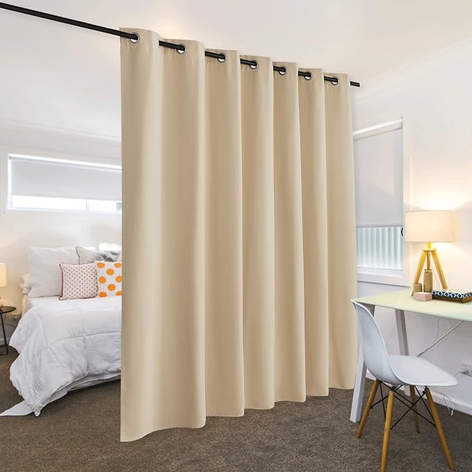 RYB HOME Blackout Room Divider Curtains Privacy Room Separator Extra Long Wide - Image 3