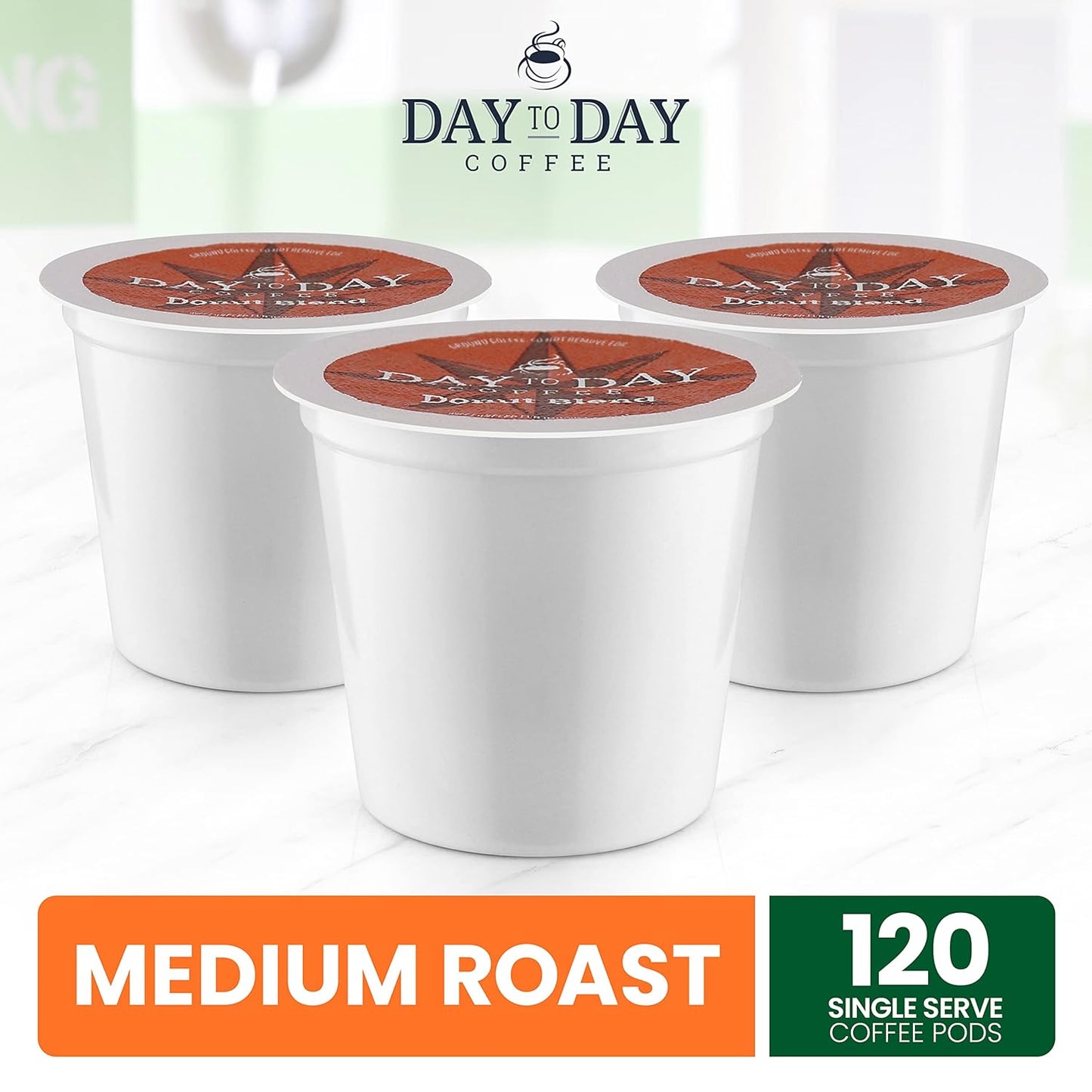 Day To Day 120-Count Donut Blend, Medium Roast Single Serve Coffee Pods for K-Cup Keurig Brewers