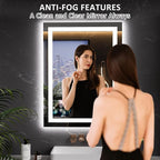 LOAAO 23.6"x31.5" LED Mirror for Bathroom, Lighted Bathroom Mirror - Image 2