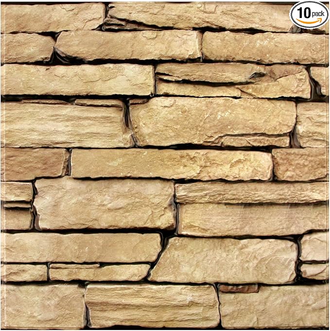 Commomy 3D Faux Stone Wall Panel Peel and Stick Wall Tiles by CommomyDecor