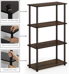 Furinno TURN-N-TUBE Storage Shelves, 4-Tier Toolless Book Shelf, Corner Shelf - Image 8