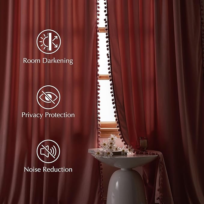 NICETOWN Blush Pink Velvet Curtains 96" Long - Image 4