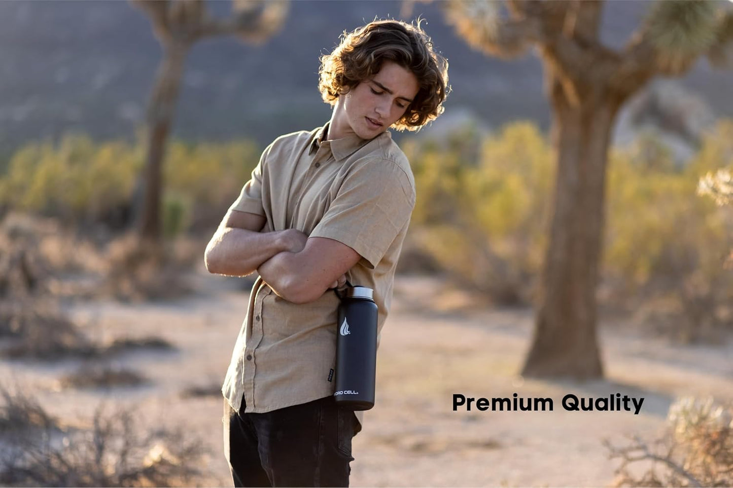 HYDRO CELL Stainless Steel Insulated Water Bottle with Straw - For Cold & Hot Drinks - Metal Vacuum Flask with Screw Cap and Modern Leakproof Sport Thermos for Adults (Black 40oz)