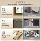 Keonjinn Black Framed Mirror 40" x 30", Decorative Aluminum Alloy Frame - Image 5