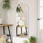 White 48"x16" Arched Full Length Mirror, Large Bathroom Wall Mirror Metal - Image 4