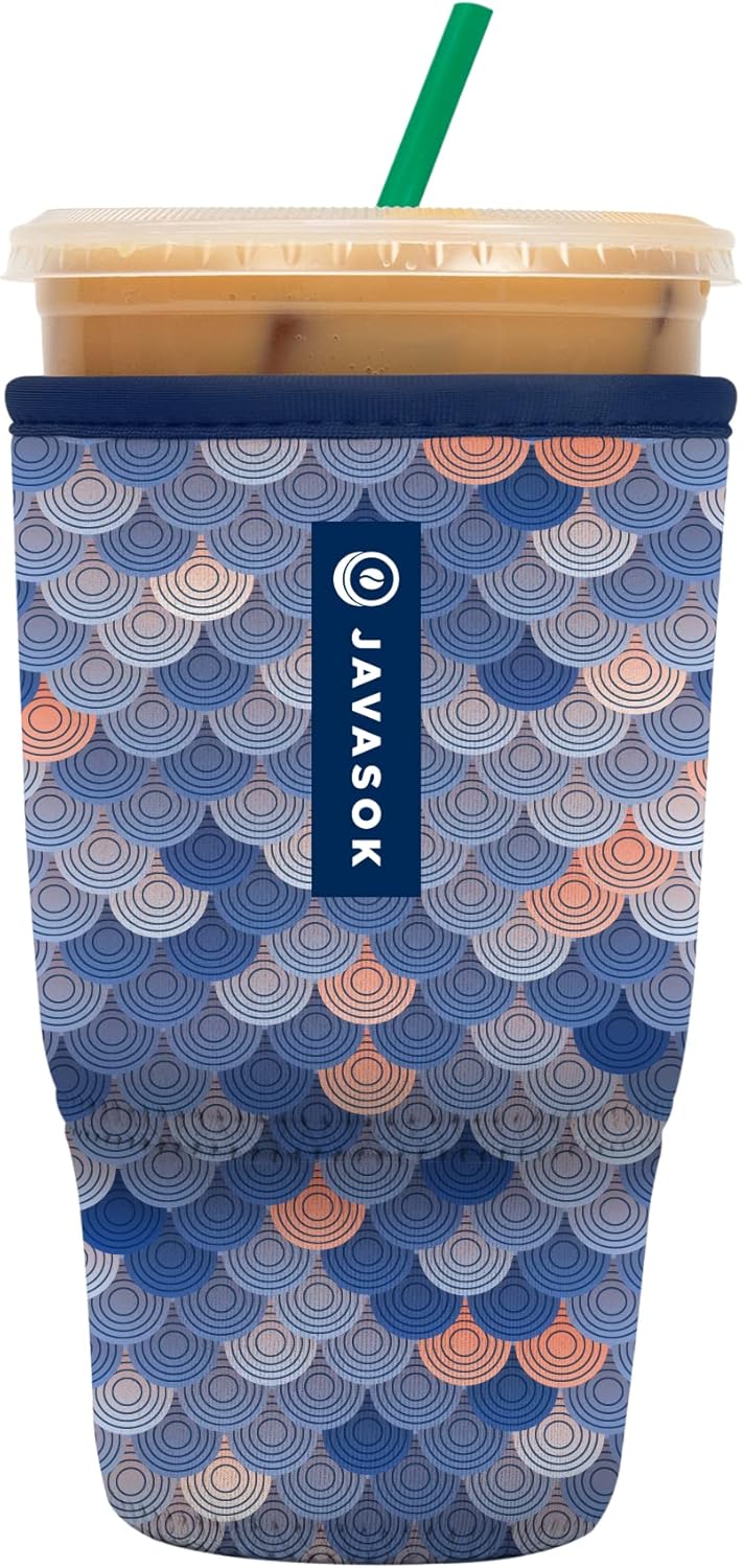 Sok It JavaSok Iced Coffee & Cold Soda Insulated Neoprene Cup Sleeve (Sunrise Boulevard, Large: 30-32oz)