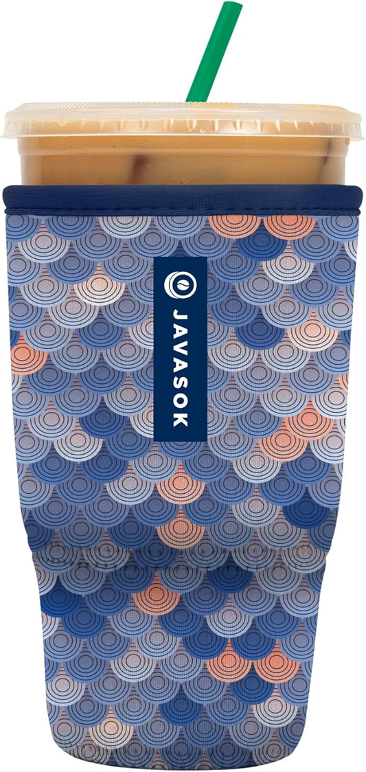 Sok It JavaSok Iced Coffee & Cold Soda Insulated Neoprene Cup Sleeve (Sunrise Boulevard, Large: 30-32oz)