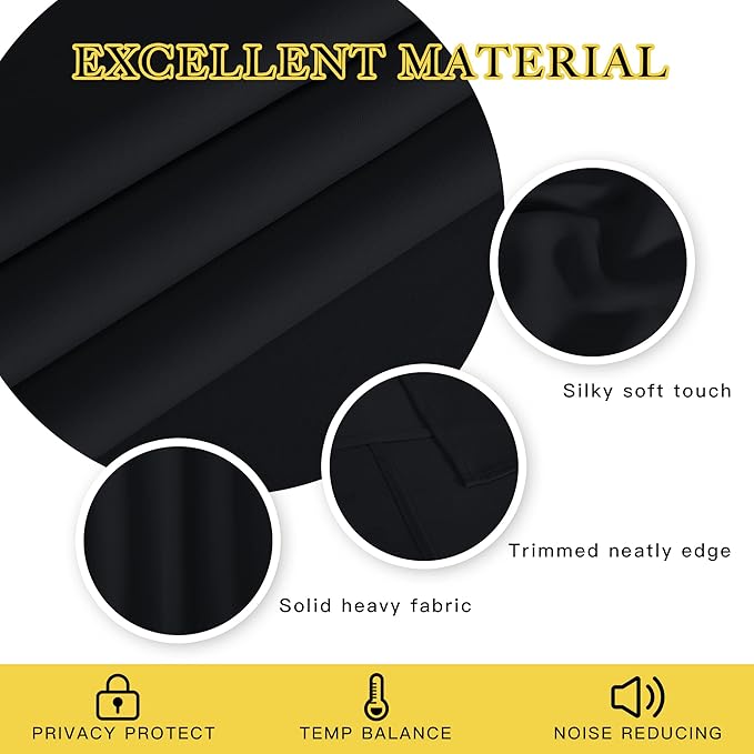 NICETOWN Black Out Living Room Curtain 118 inches Long, Grommet Thermal - Image 5