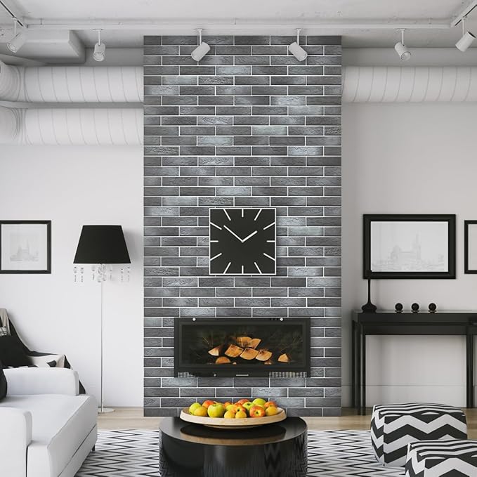100 Whitewash Grey Faux Brick Wall Tiles, 3D Thin Brick Veneers - Image 4