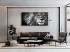 Baisuart-D0162 Canvas Prints Wall Art Grey lion Stretched Canvas Wooden Framed - Image 4