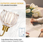 3-Light Bathroom Light Fixtures, Vintage Wall Vanity Lighting Fixtures Over - Image 6