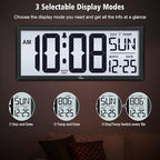 WallarGe Backlight Digital Wall Clock Battery Operated - - Image 4