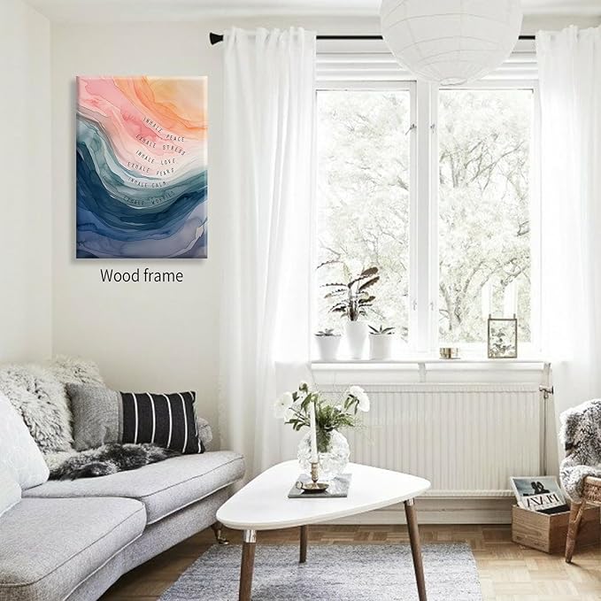 Mental Health Poster Inhale Exhale Meditation Wall Art 24x36 inch Framed - Image 6