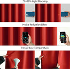 MIULEE Christmas Red Back Tab Blackout Curtains 108 Inch Long 2 Panels Set - Image 5