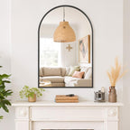 Arched Wall Mirror 36x24 Inch Black Bathroom Vanity Mirror - Image 7