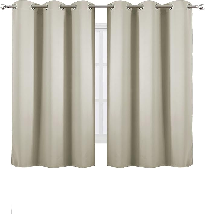 LEMOMO Light Beige Thermal Blackout Curtains/38 x 54 Inch/Set of 2 Panels Room - Image 2