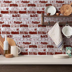 3D Peel and Stick Faux Brick Wall Panels 11.8" x 11.8" 10-Pack Red, Small - Image 2