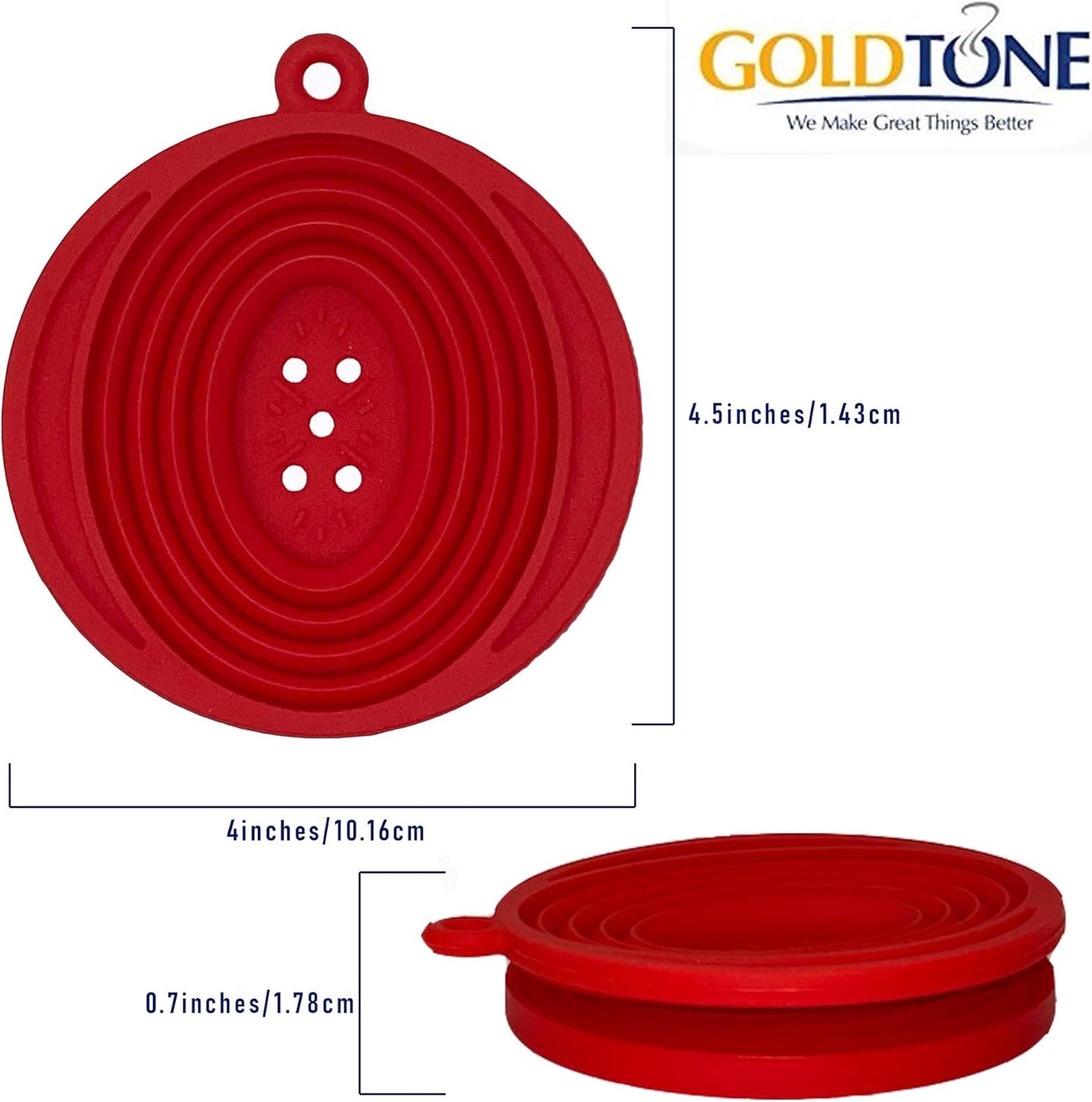 GoldTone Collapsible Silicone Portable Reusable Coffee Dripper w/Carry Clip & Scoop (Collapsible Pour Over & Scoop)