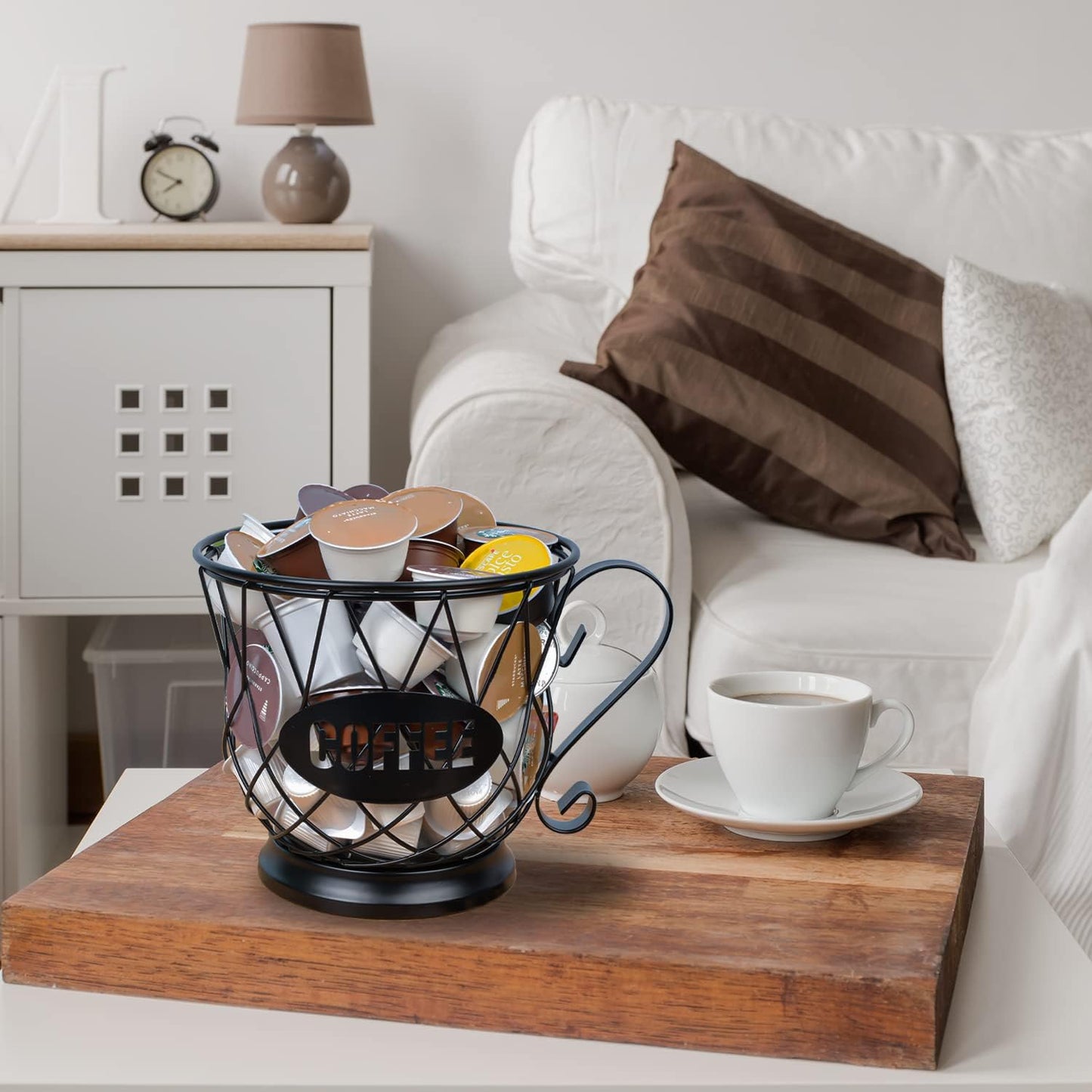 TreeLen Coffee Pod Holder, K Cup Organizer, Large Capacity K Cup Holder for 40 K Cups, K Pod Storage for Coffee Bar - Black