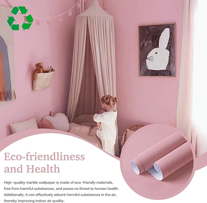 Dimoon 17.7''x177'' Peel and Stick Wallpaper Pink Contact Paper - Image 5