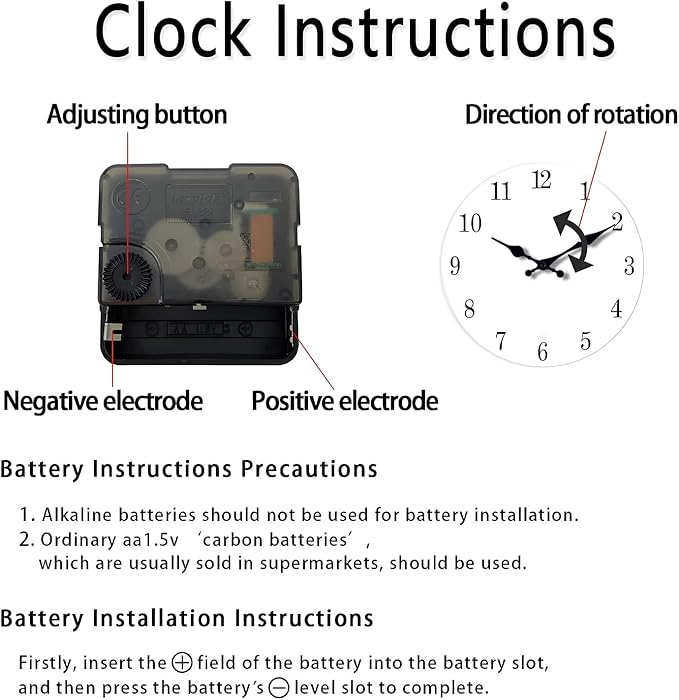 White Small Wall Clocks Battery Operated Marble Analog Clock - Image 6