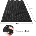 4 Pack Black Acoustic Foam Panels, High Density Soundproof Wall Panels - Image 3