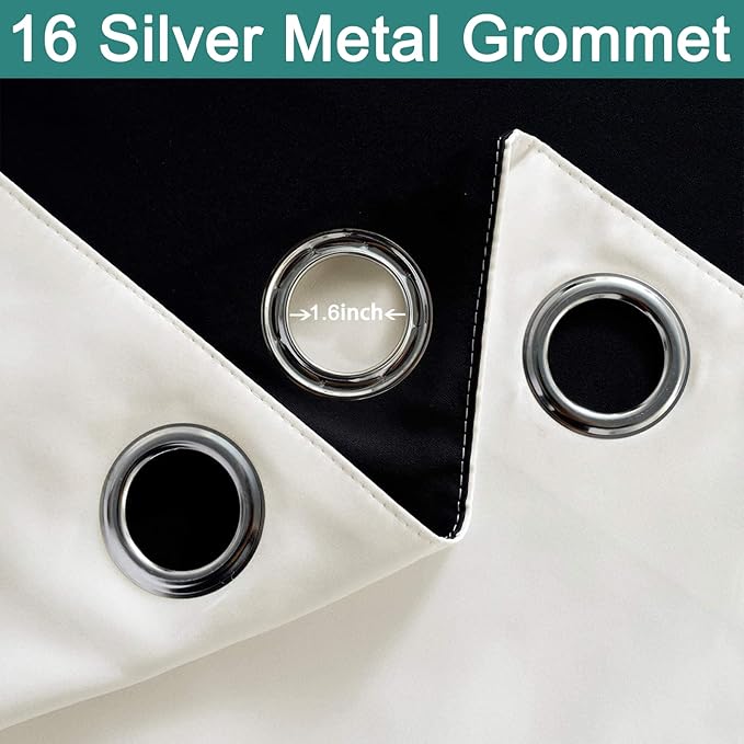 Yakamok Total Blackout Extra Wide Patio Sliding Door Curtains, Grommet Thermal - Image 3
