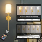 Battery Operated Wall Sconce Set of Two, Wireless Rechargeable Wall Light - Image 5