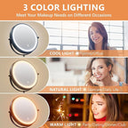 Auxmir 8'' Wall Mounted Lighted Makeup Mirror, 3200mAh Rechargeable - Image 4