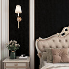 YENHOME 17.7"X393" Black Velvet Wallpaper Peel and Stick Soft Felt Fabric - Image 3