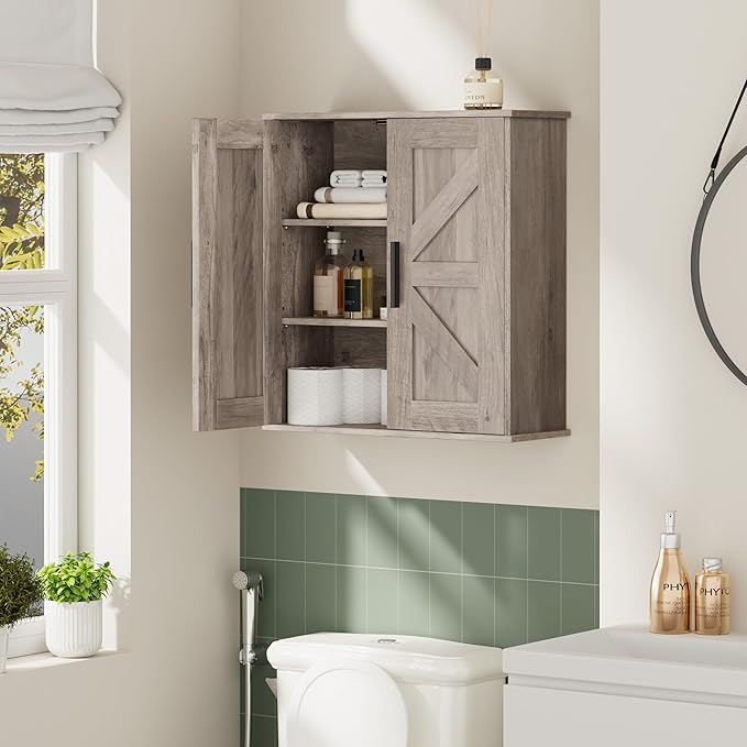 Homleke Bathroom Wall Cabinet, Over Toilet Storage Cabinet - Image 2