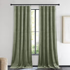 NICETOWN Sage Green Velvet Curtains 90 inches Long 2 Panels, Elegant and Sleek - Image 2