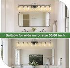 DORESshop 55 Inch Bathroom Light Fixtures, 8-Light Black and Gold Bathroom - Image 2