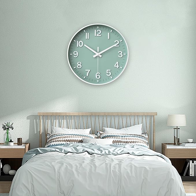 HZDHCLH Wall Clocks Battery Operated, Wall Clock Green, 10 inch Wall Clock - Image 8