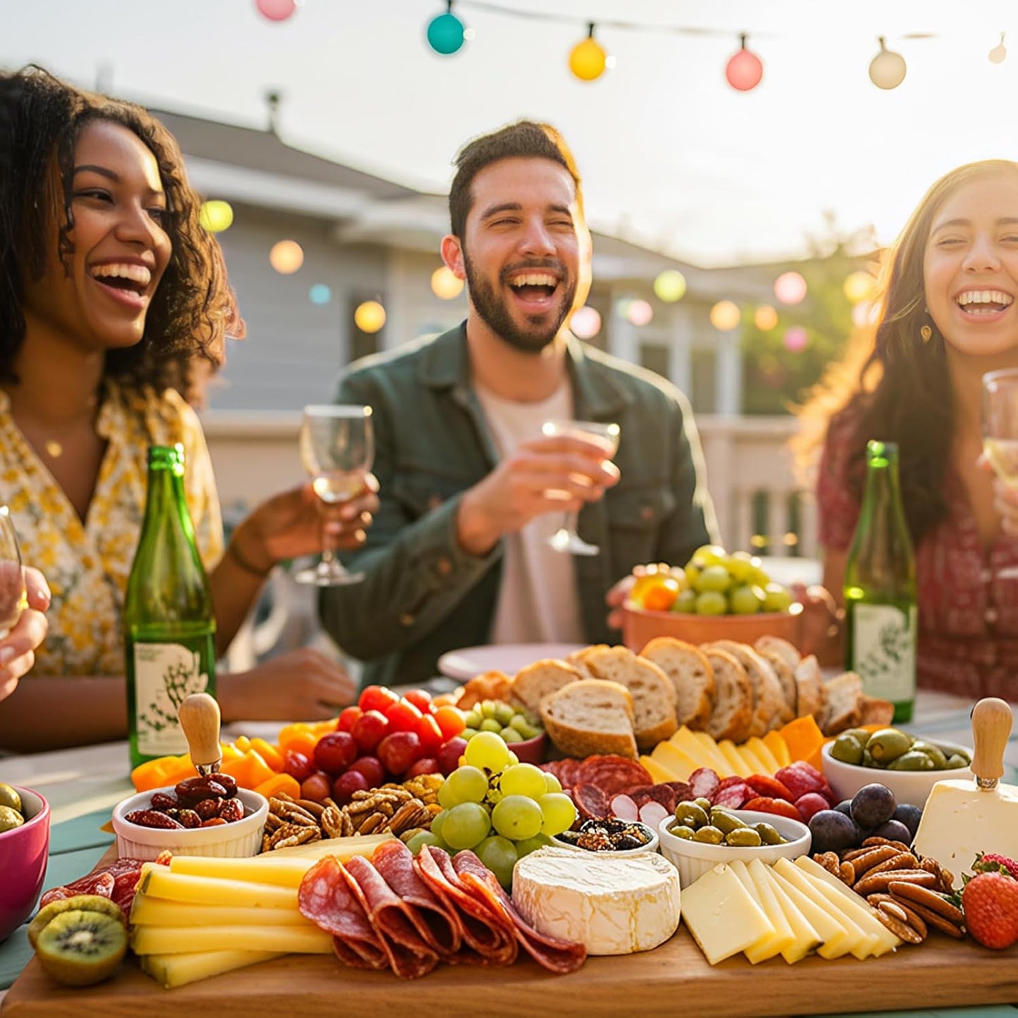 Nuenen 20 Pcs Wood Cutting Board with Handle 15.7 x 7.8 Inch Acacia Bamboo Wooden Serving Kitchen Chopping Boards for Pizza, Bread, Cheese, Charcuterie, Fruit, Vegetables(Acacia)