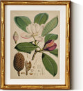 InSimSea Gold Bamboo Framed Canvas Wall Art, Retro Nature Magnolia Botanical by InSimSeaArt