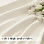 MIULEE Beige White Back Tab Blackout Curtains 90 Inches Long 2 Panels Set - Image 6