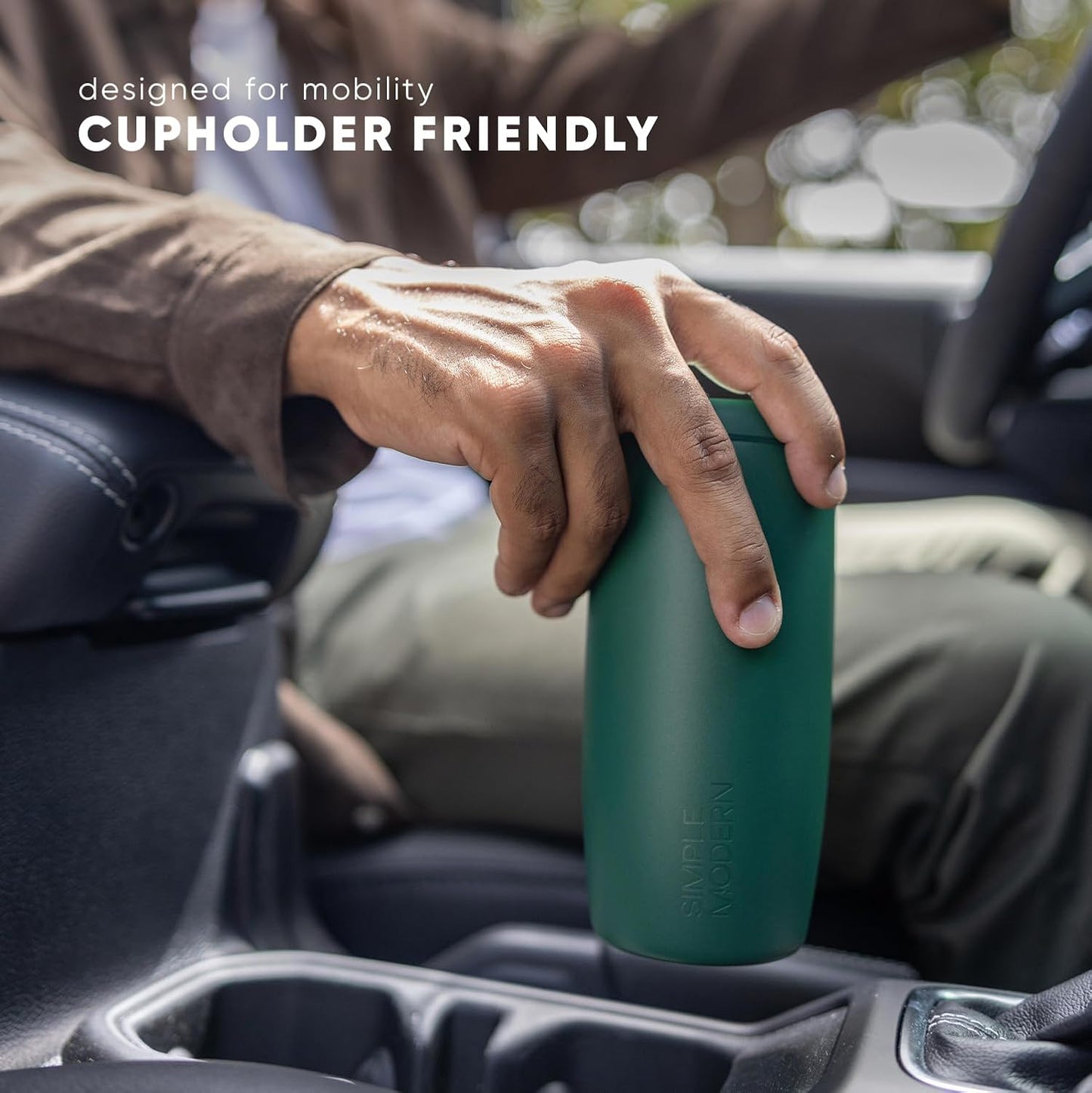 Simple Modern Voyager Signature | 16oz Travel Coffee Mug Tumbler with 360° Lid | Gifts for Women Men | Ceramic-Lined Insulated Stainless Steel Cold Brew Iced Coffee Cup | Blue Jay Gingham