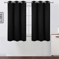 LEMOMO Black Blackout Curtains/38 x 54 Inch/Set of Two Panels Grommet Living by Lemomo