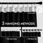 MIULEE Black Back Tab Blackout Curtains 95 Inch Length 2 Panels Set - Image 3