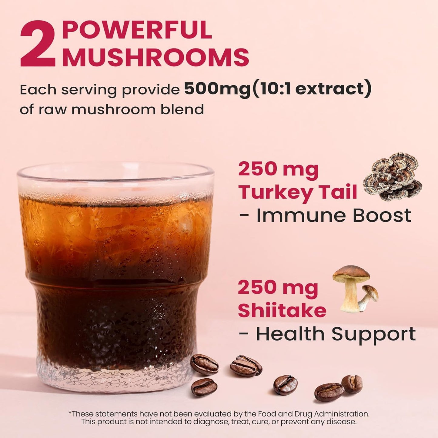 Venture Pal Slim Mushroom Coffee for Weight Loss, Instant Coffee with Berberine, Cinnamon, Yerba Mate, Turmeric, & More, 1800mg(10:1) Extract for Diet Support & Metabolism Boost - 40 Servings