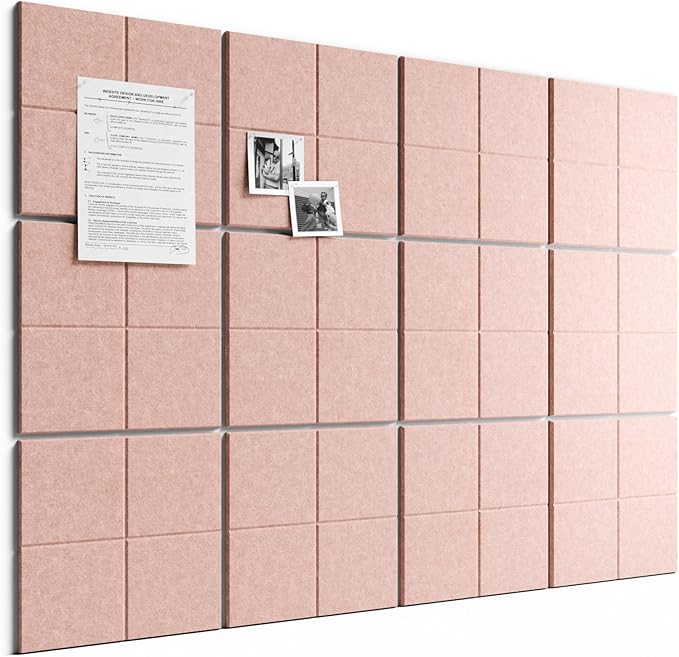 Bumusty Large Felt Bulletin Board, 30 Push Pins, 70 Adhesive Tabs by BUMUSTY